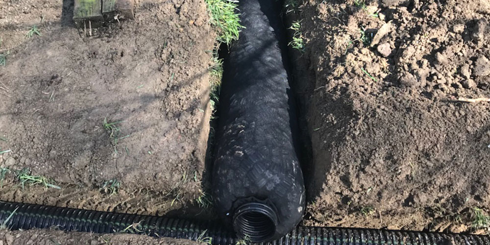 French drain installed in Allen, Texas