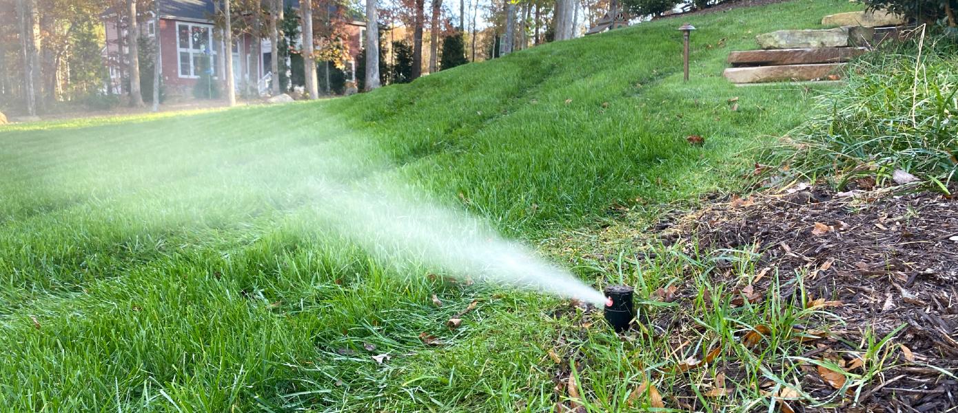 sprinklers in grass